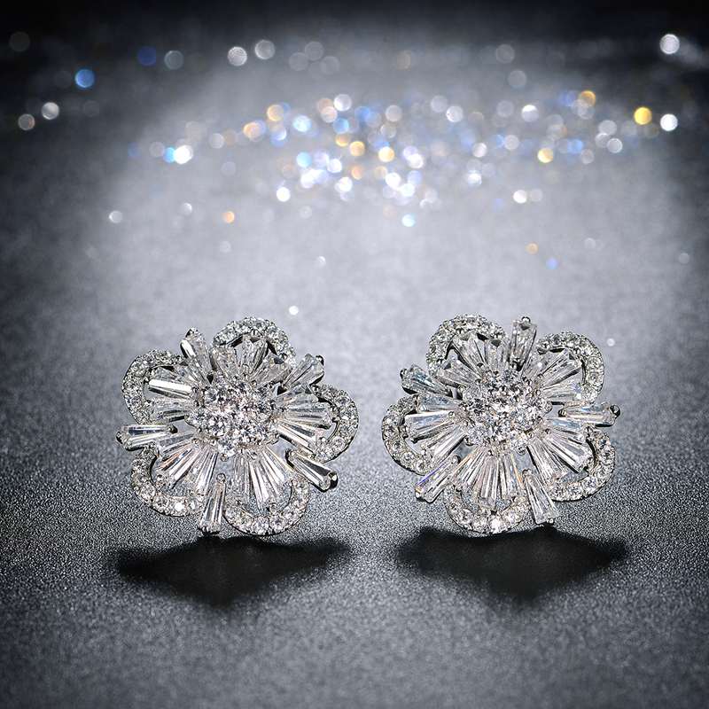 flower zircon earring 2051