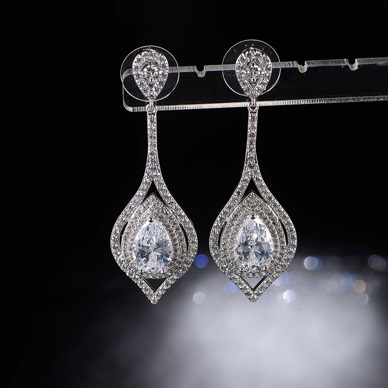 zircon waterdrop earring 2054