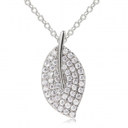 leaf zircon necklace 1003