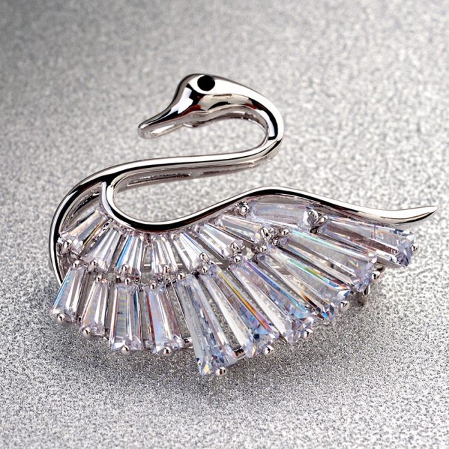 swan zircon brooch 53738