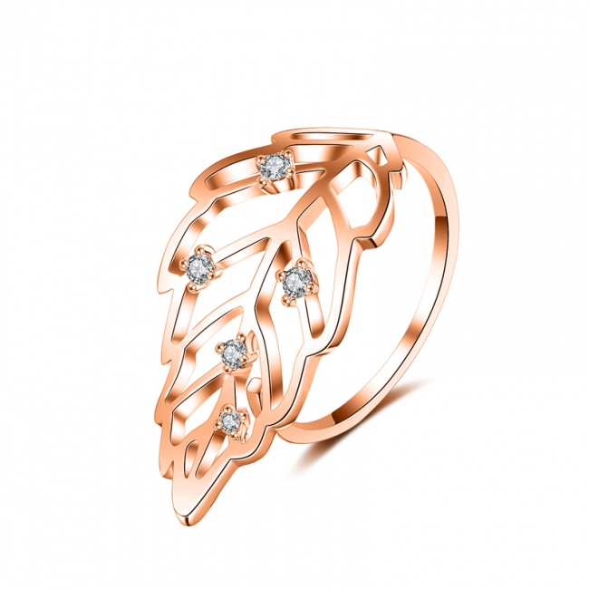 zircon leaf open ring 4016