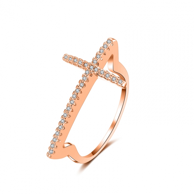 fashion cross zircon ring 4023