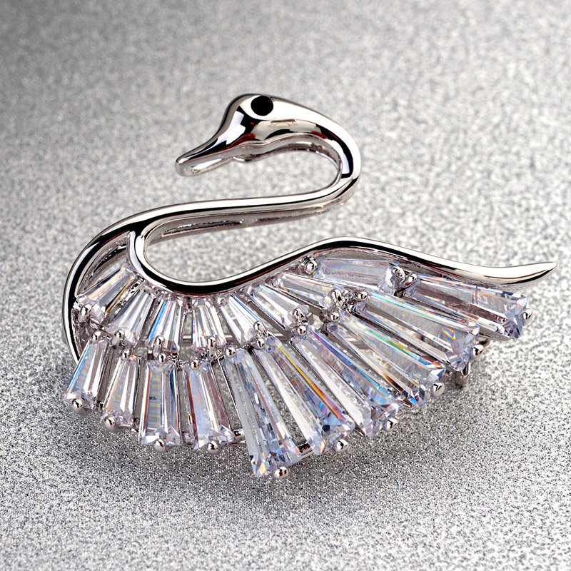 swan zircon brooch 53738