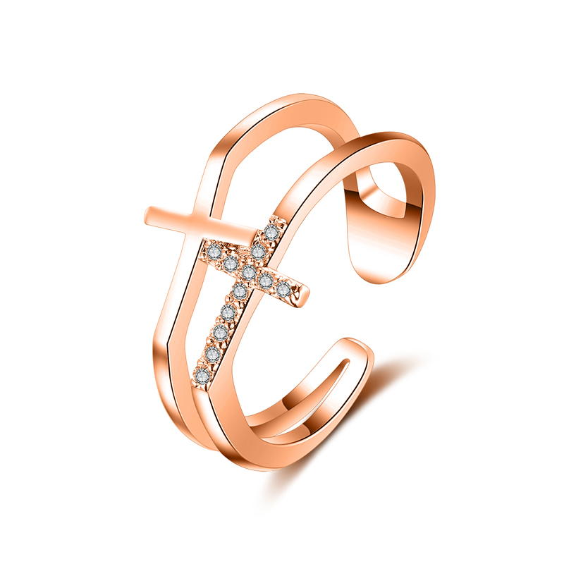 cross zircon open ring 4015