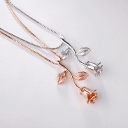 fashion rose flower pendant necklace 77569