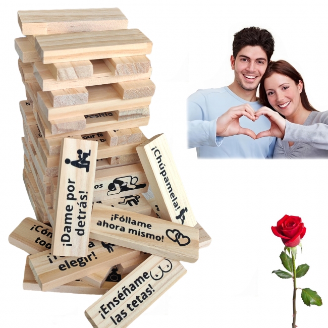 Spanish Wood Block Tower Game for Adults
